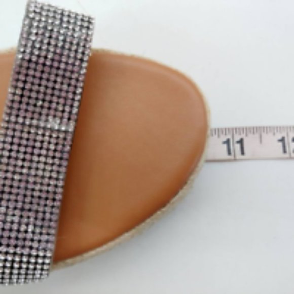 Yasirun Womens Espadrilles Sandals Black Wedge Heels Rhinestone 10 EUR 43 New - Picture 6 of 9